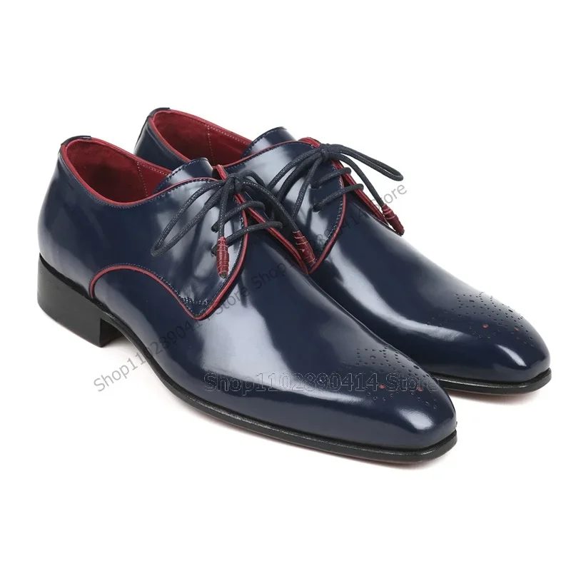 Men'S Shoes Navy Blue - أحذية ديربي رجالية زرقاء داكنة قابلة