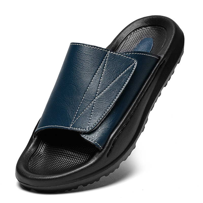 Men'S Shoes With Velcro - شباشب جلدية سهلة الارتداء للرجال، أحذية