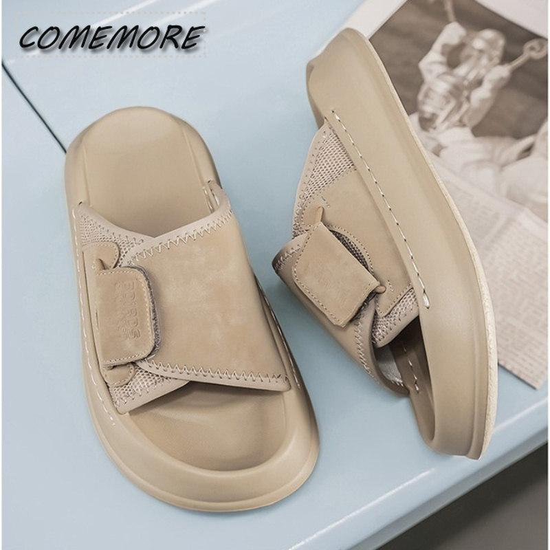 Men'S Shoes With Velcro - شباشب كوممور للرجال ذات نعل سميك