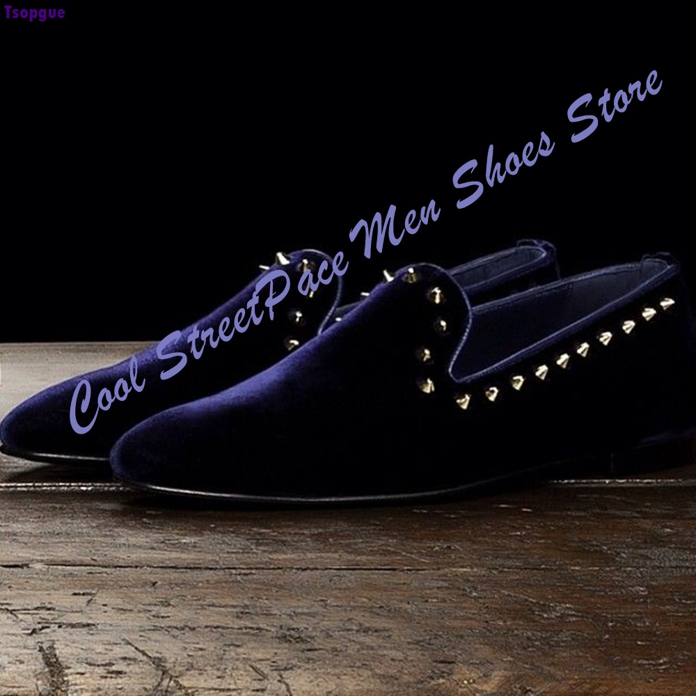 Men'S Shoes Navy Blue - حذاء رجالي أزرق كحلي من المخمل
