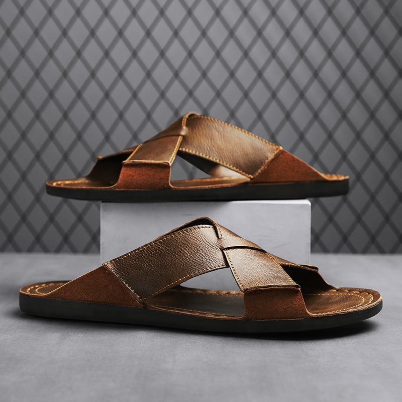 موضة جلد أصلي للرجال النعال ال - مراجعة Men Shoes Marks وسعره