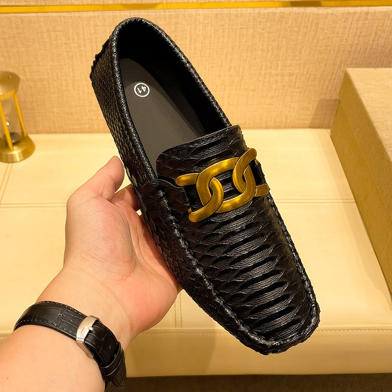 أحذية لوفر رجالية بطبعة جلد ال - مراجعة Men'S Shoes Navy Blue وسعره