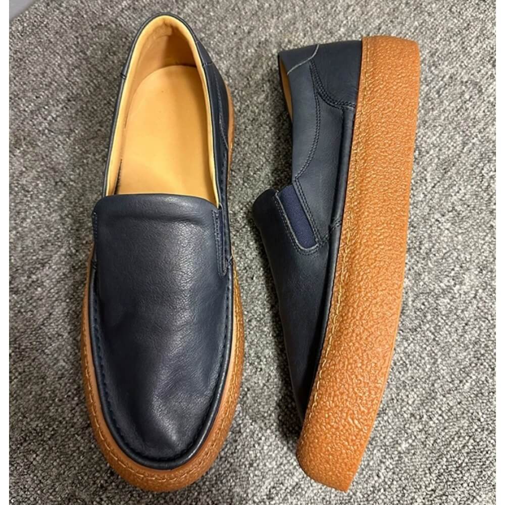 أحذية لوفرز جلدية باللون الأزر - مراجعة Men'S Shoes Navy Blue وسعره